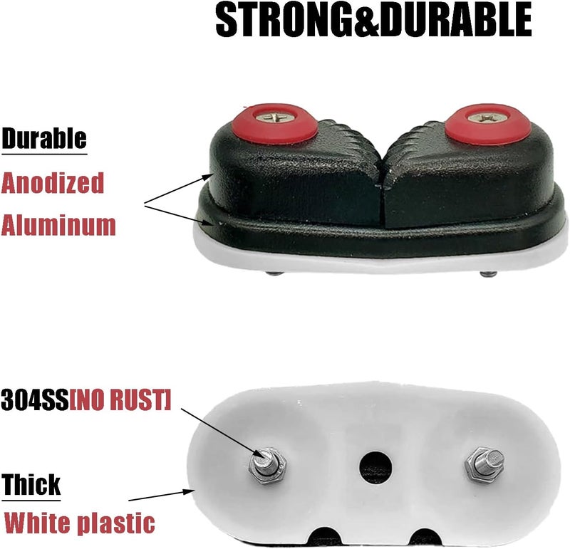 dcvbny 4 Pack Kayak Cam Cleat Boat Canoe Sailing Boat Dinghy Aluminum Cam Cleats Marine Fast Entry Kayak Cleats for Sailboat Canoe Sailing Quick Fix Boat Cleat Accessories - Image 3